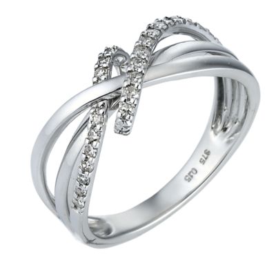 9ct white gold 15pt diamond ring