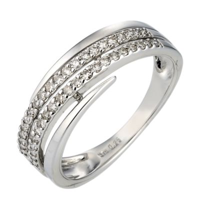 9ct white gold 1/4 carat diamond exclusive ring
