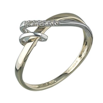 9ct and white gold diamond ring
