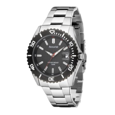 Accurist mens black bezel watch