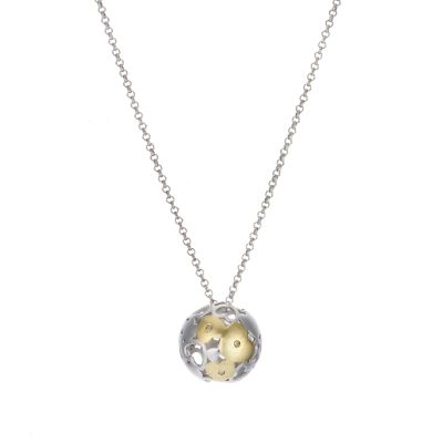 Sphere of Life diamond silver and 18ct gold-plated  heart pendant - Product number 6794793