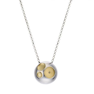Sphere of Life diamond silver and 18ct gold-plated space pendant - Product number 6794963