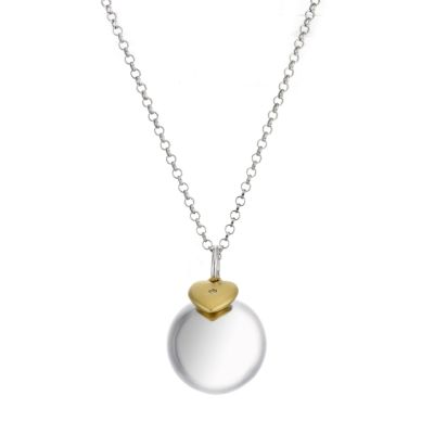 Sphere of Life diamond silver and 18ct gold-plated luna pendant - Product number 6794971