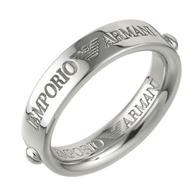 Emporio Armani silver ring - size p