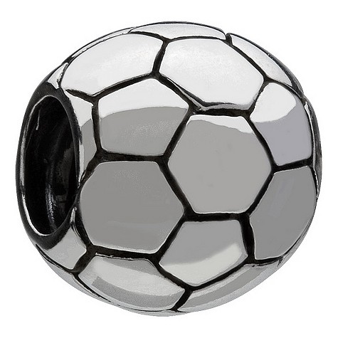 Unbranded Chamilia - sterling silver football bead