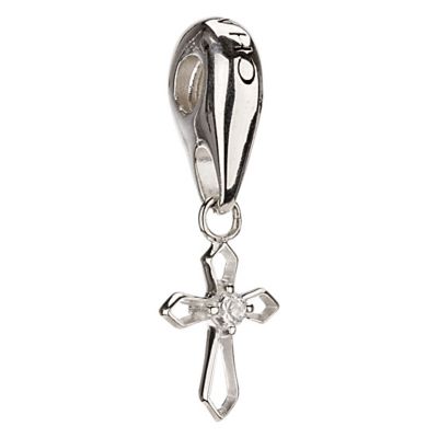 Unbranded Chamilia - sterling silver hanging cross bead