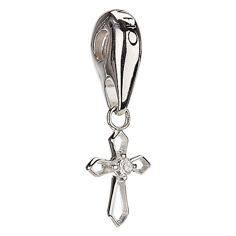 - sterling silver hanging cross bead
