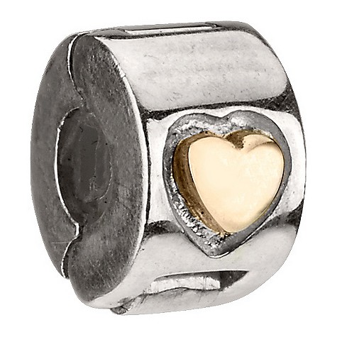 chamilia - sterling silver 14ct gold heart lock