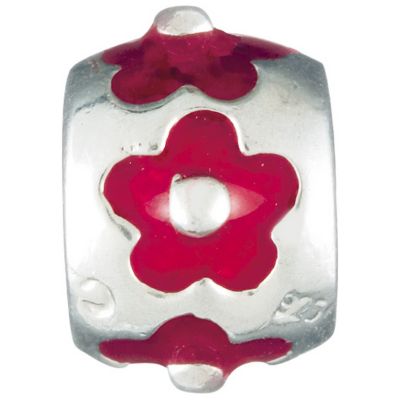 Chamilia - sterling silver and enamel flower bead