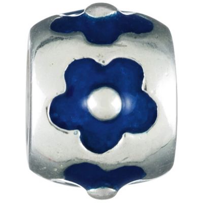 - sterling silver and enamel flower bead