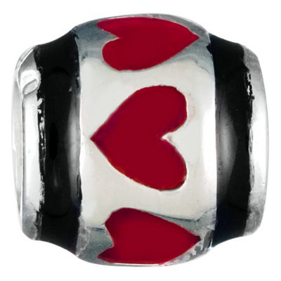 Unbranded Chamilia - sterling silver and enamel heart bead
