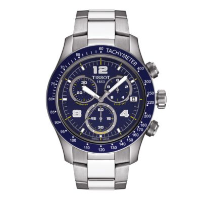 V8 mens blue dial chronograph bracelet