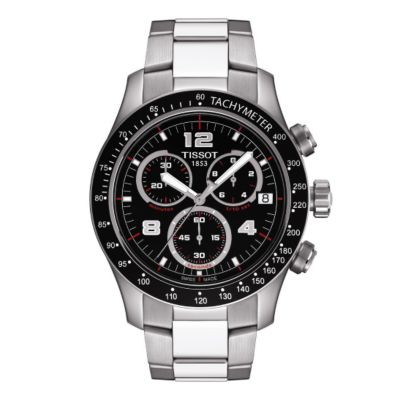 Tissot V8 mens black dial chronograph bracelet