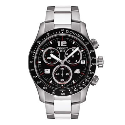 V8 mens black dial chronograph bracelet