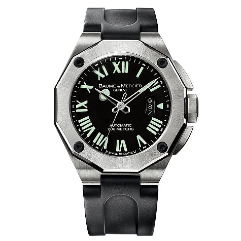 Baume & Mercier Riviera mens black strap watch