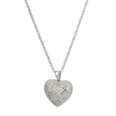 Quarter carat diamond sterling silver heart vintage pendant - Product number 6810322