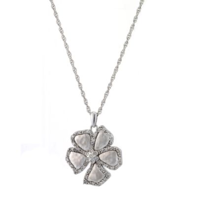 Sterling silver quarter carat diamond flower