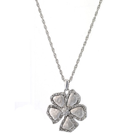 Sterling silver quarter carat diamond flower