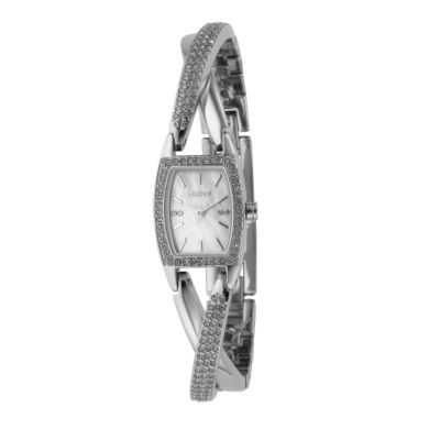 DKNY ladies' stone set cross over watchDKNY ladies' stone set cross over watch