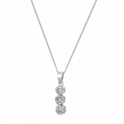 9ct White Gold Quarter Carat Diamond Drop Pendant
