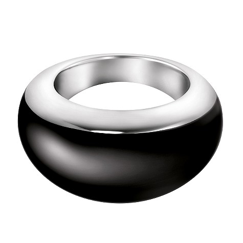 calvin klein Gloss black ring - size 6