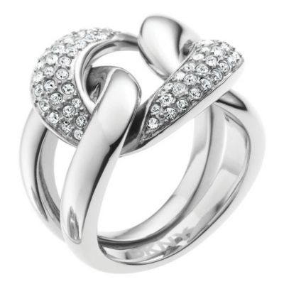 stone set organic twist ring - size P