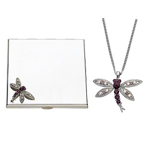 Classic Collection Dragonfly Compact and Pendant Gift Set