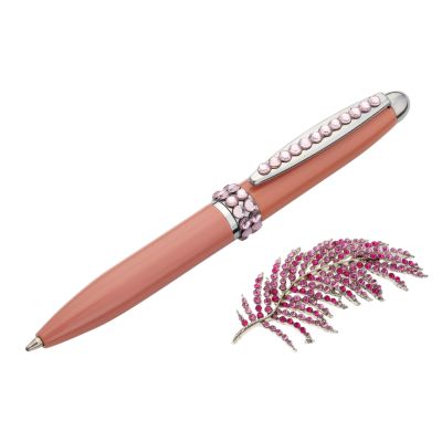 Classic Collection Ladies Pink Mini Pen and Brooch Gift Set