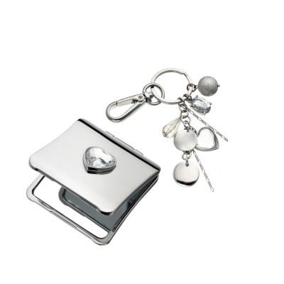Ladies Heart Compact and Keyring Gift Set