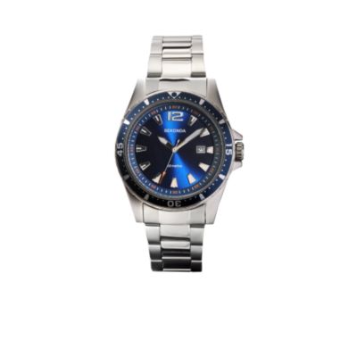 sekonda men's blue dial mesh bracelet watch