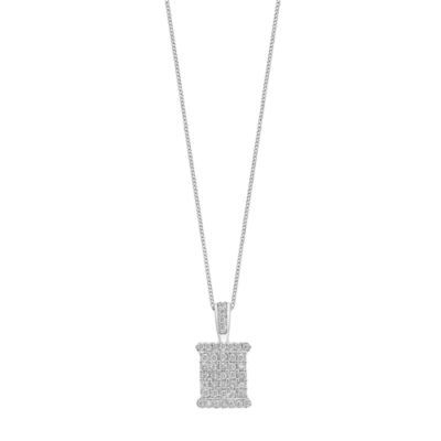 Pendant 9ct white gold half carat diamonds - Product number 6834833