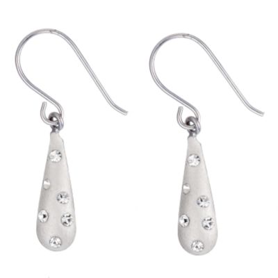 Moonlit Sparkle 9ct Gold Crystal Drop Earrings