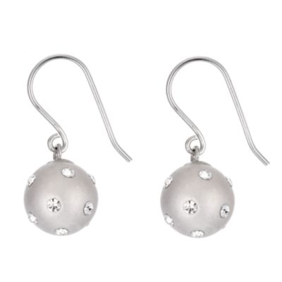 Moonlit Sparkle 9ct Gold Crystal Ball Drop Earrings