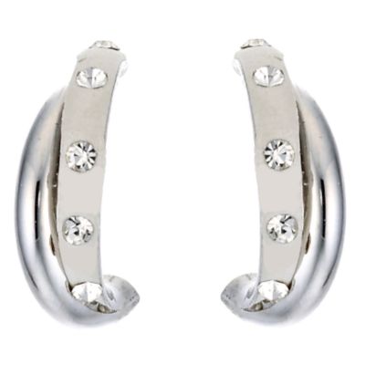 9ct Gold Crystal Wedding Earrings