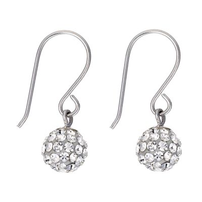 9ct White Gold Dazzling Hook Drop Earrings - Product number 6835716