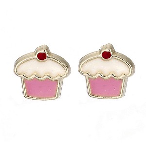 Little Princess 9ct Yellow Gold Childrens Cup Cake Stud
