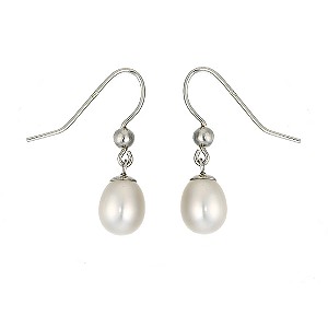 9ct White Gold Cultured Freshwater Pearl Drop Earrings9ct White Gold Cultured Freshwater Pearl Drop 