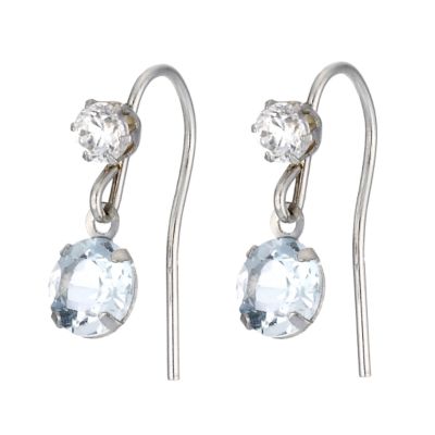 9ct White Gold Blue Topaz Drop Earrings - Product number 6836860