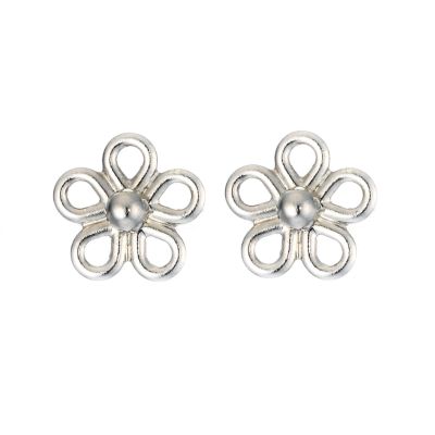 9ct White Gold Daisy Earrings - Product number 6836917