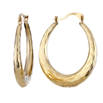 9ct Yellow Gold Crystal Creole Earrings 24mm