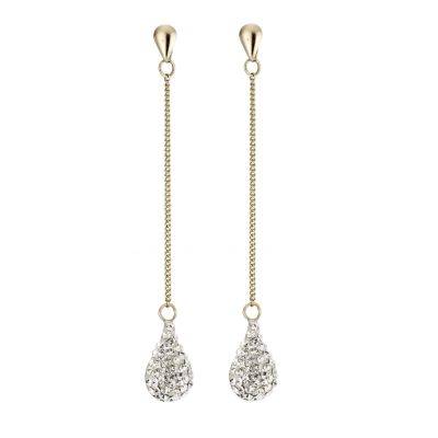 9ct Yellow Gold Crystal Bomb Drop Earrings product image