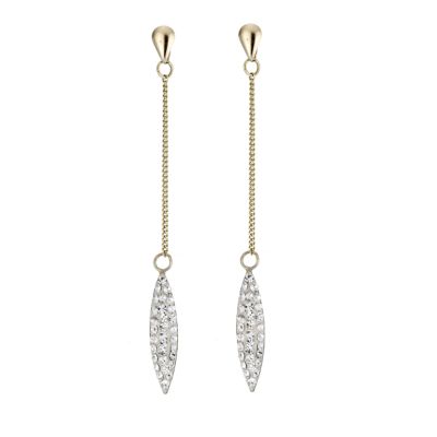 9ct Yellow Gold Crystal Pin Drop Earrings product image