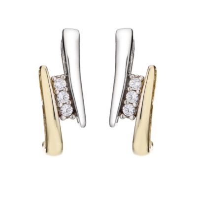 9ct Yellow Gold and Silver Earrings