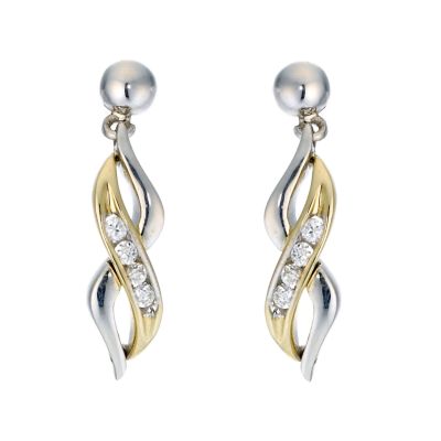 Duet Silver and 9ct Yellow Gold Earrings - Product number 6837069