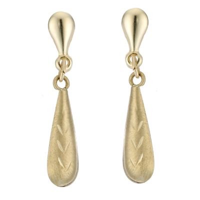 9ct Yellow Gold Drop Earrings 24mm