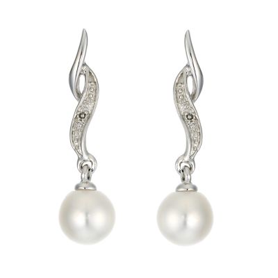 9ct White Gold Cultured Freshwater Pearl Earrings