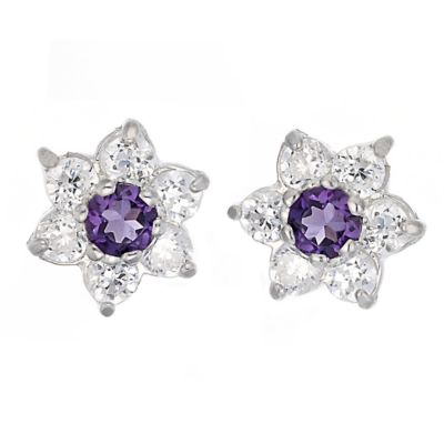 H Samuel 9ct Gold, Silver Cubic Zirconia and Amethyst