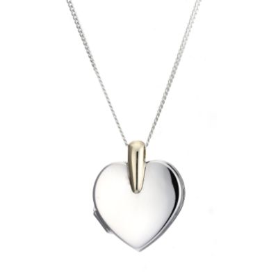 9ct Yellow Gold and Silver Heart Locket - Product number 6838367