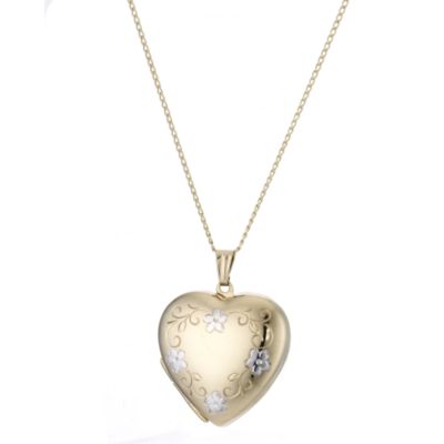 H Samuel 9ct Yellow Gold Heart Locket 27mm