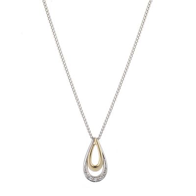 9ct Yellow Gold and Silver Pendant